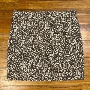 Free People Modern Femme Novelty Mini Skirt Leopard Print Stretch Denim Size 8